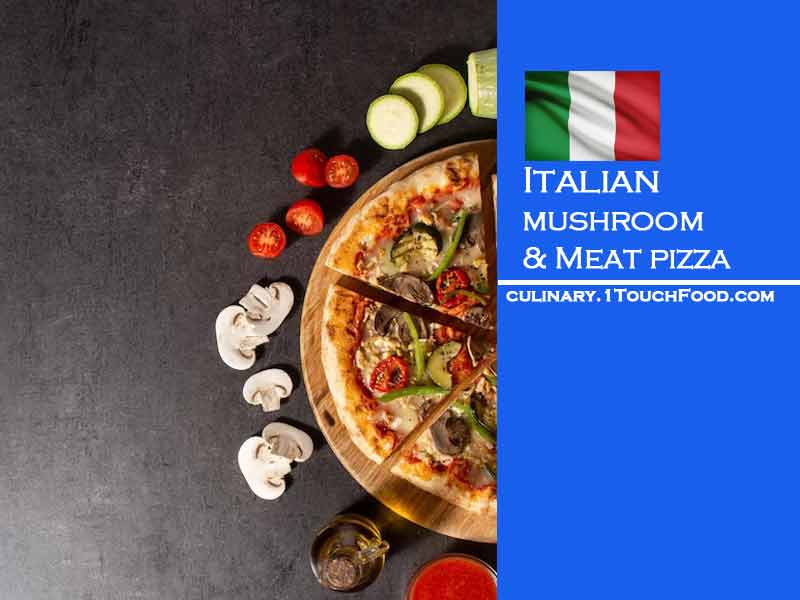 mushroom and meat pizza