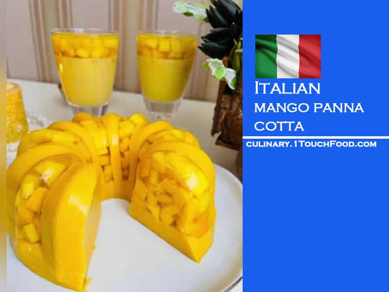 Properties of Italian mango panna cotta