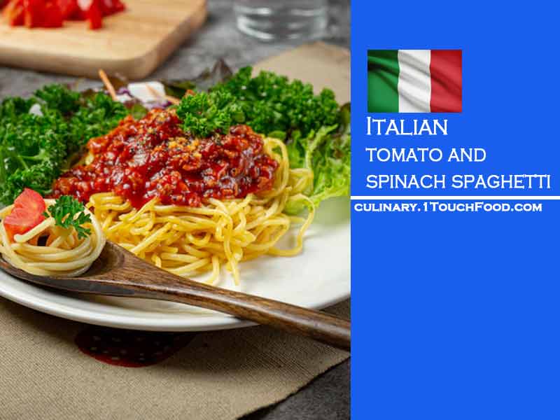 Note Italian tomato and spinach spaghetti
