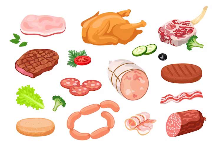 Food with protein from animal sources