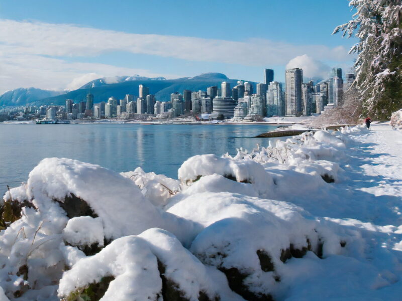 Experience the Serene Beauty of Vancouver's Snowy Seaside: A Winter Wonderland