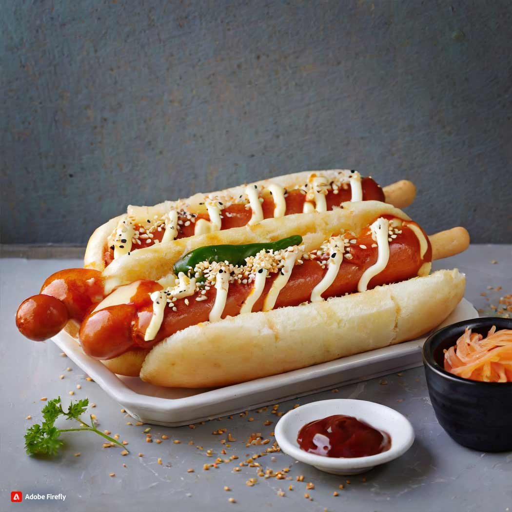 Enjoying a Korean Hot Dog