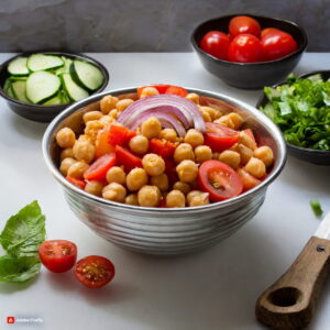 Firefly Chickpea and Tomato Salad Servings 2 Ingredients • 1 can 15 oz chickpeas drained and ri3 resize