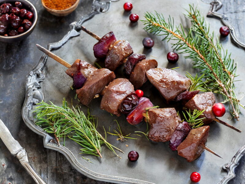 Game Meets Spice: Venison and Juniper Berry Skewers Recipe