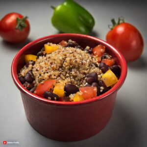 Firefly Quinoa Vegetarian Chili for Two • 1 2 cup quinoa rinsed • 1 can 15 oz black beans drain resize