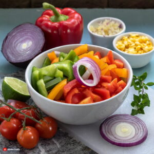 Firefly Veggie Fajita Bowl Servings 2 Ingredients • 1 cup bell peppers thinly sliced a mix of co resize